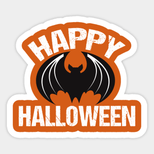 Happy Halloween Black Bat Sticker